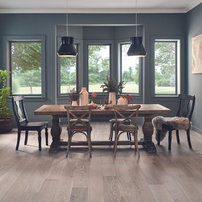 hardwood flooring in a Champaign dining room