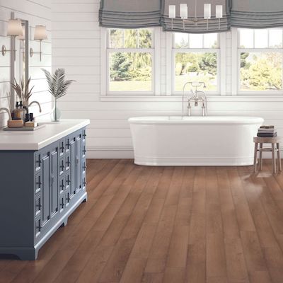 luxury vinyl plank flooring in a decatur bathroom